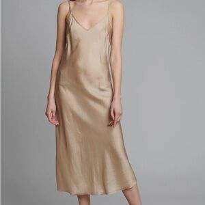 Elegant Satin Slip Dress in Gold